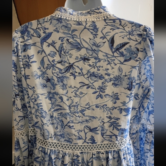 Petite Maison Kids Jaylin Blue/White Linen Mom Dress sz XS - Picture 6 of 14